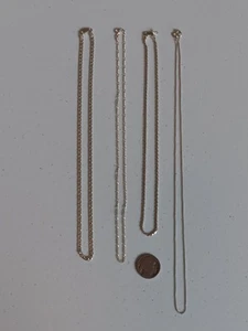 4- Sterling Silver Necklaces - Picture 1 of 8