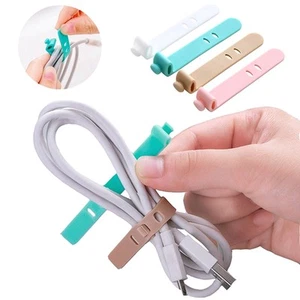 Silicone Data Cable Organizer Headphone Cord Finishing Buckle Wrap Tie Stra S+* - Bild 1 von 17