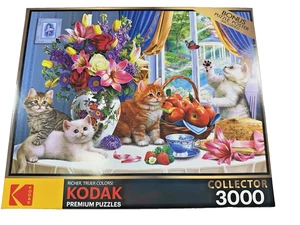 Kodak - Flauschige Kätzchen im Wohnzimmer 3000 Teile Puzzle Neu im Karton Rose Art - Bild 1 von 7