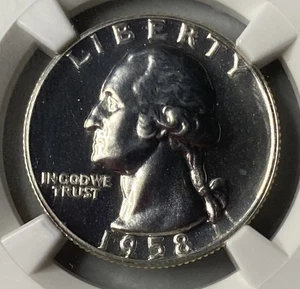 1958 - Washington Quarter Silver Proof - NGC PF66 Exact Coin Imaged - Picture 1 of 4