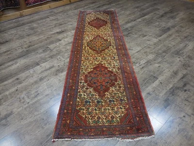 Geometric Turkish Vintage Rug,Turkish HandMade Anatolian Village Rug 2.7x9.1 Ft - Image 1 of 4