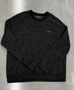 Greg Norman Performance Crewneck Sweatshirt Black Heather Shark Logo Mens XXL - Picture 1 of 3