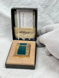 St Dupont Gold Plated ‘Lined’ Ligne 1 (SMALL) Lighter - Working - Picture 1 of 15