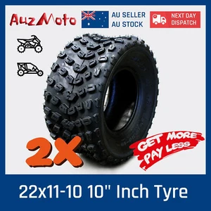 Pair 22X11- 10 inch WHEELS ATV UTV BUGGY RIDE ON MOWER Front/Rear Tyre 150-300cc - Picture 1 of 5