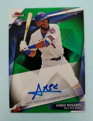 2018 Topps Finest Amed Rosario Auto Green Refractor Rookie RC #FFA-AR Card /99 - Image 1 of 2