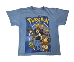 Pokemon Giant 2008 Vintage Y2K Graphic Blue T Shirt Boys Youth Size 8 Years - Picture 1 of 6