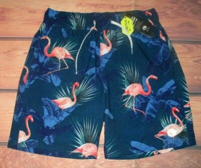 MENS OCEAN CURRENT 4-WAY STRETCH FLAMINGO LINED SWIM BOARD SHORTS SIZE L - Image 1 of 3
