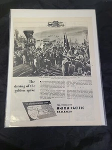 1940's Union Pacific Railroad Driving of Gold Spike Original Print Ad - Picture 1 of 2