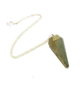 Golden Pyrite Dowser Pendulum Crystal Healing Reiki Feng Shui Gift Wellness - Picture 1 of 1