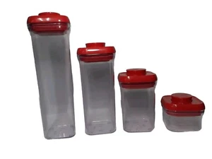 SELTEN ROT! OXO POP 4-teiliges Kunststoff-Lebensmittelbehälter-Set, 1,5 QT 2,1,9 Quart 0,3 - Bild 1 von 14