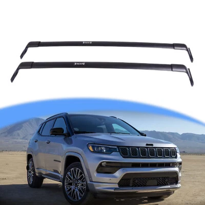 Barras transversales de techo de 220 libras aptas para equipaje Jeep Compass 2018-2024 ajustables Foto 1 de 4