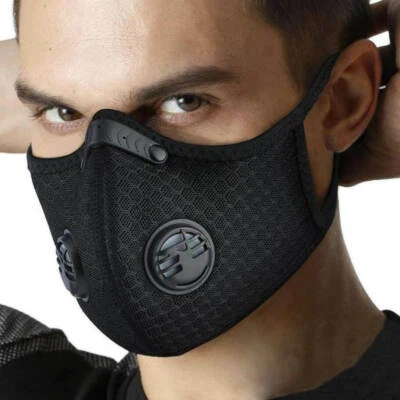 Reusable Cycling Sports Face Mask Breathing Valves With Active Carbon Filter US - Image 1 of 4