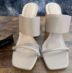 See Descrip/Pics -  Size 5.5 Forever 21 Nude Strappy  Heels Dressy Sandals 4 In - Picture 1 of 8