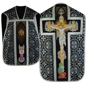 Roman Style CHASUBLE,embroidered vestment,Stole,Chalice Veil Maniple Burse Silk - Picture 1 of 12