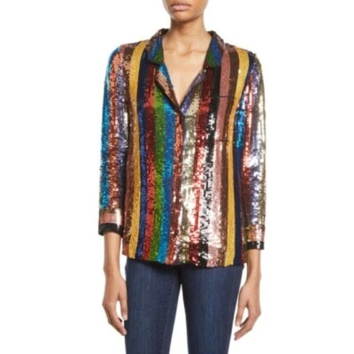 Chaqueta Alice Olivia Top Mujer XS Arco Iris Rayas Lentejuelas Keir Foto 1 de 4