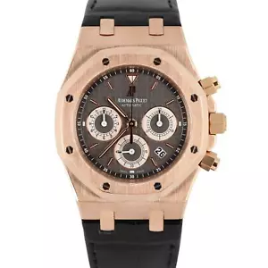 Audemars Piguet Royal Oak Chronograph 18k Rose Gold Gray 39mm 26022OR Watch - Picture 1 of 9