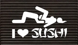 I Love Sushi Decal Funny Car Vinyl Sticker Euro JDM Racing Window Decal  - Bild 1 von 1