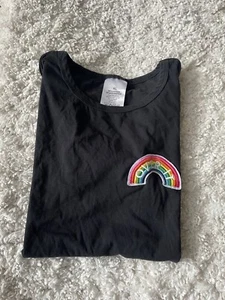 Girls Sz. XL Black Rainbow “ Over It” Tee. Cute, Fun - Picture 1 of 6