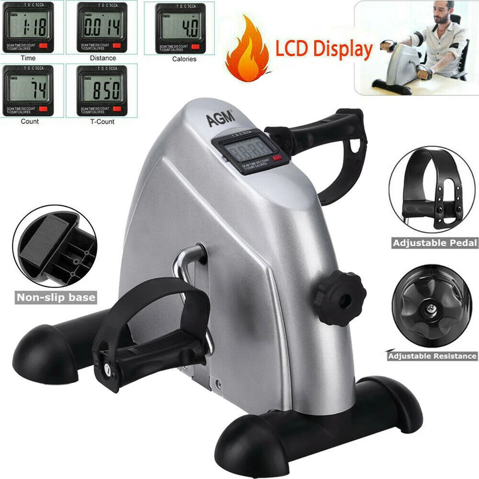 Under Desk Stationary Exercise Bike - Portable Arm Leg Foot Pedal Exerciser - Image 1 of 4