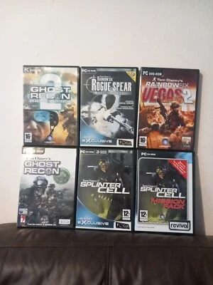 TOM CLANCY'S RAINBOW SIX GHOST RECON SPLINTER CELL - 6 PC CD DVD GAME BUNDLE SET - Image 1 of 4