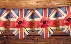 Bandera de Amapola Banderín Colgante Decoración Calle Fiesta Banderas GB Día del Recuerdo - Imagen 1 de 1