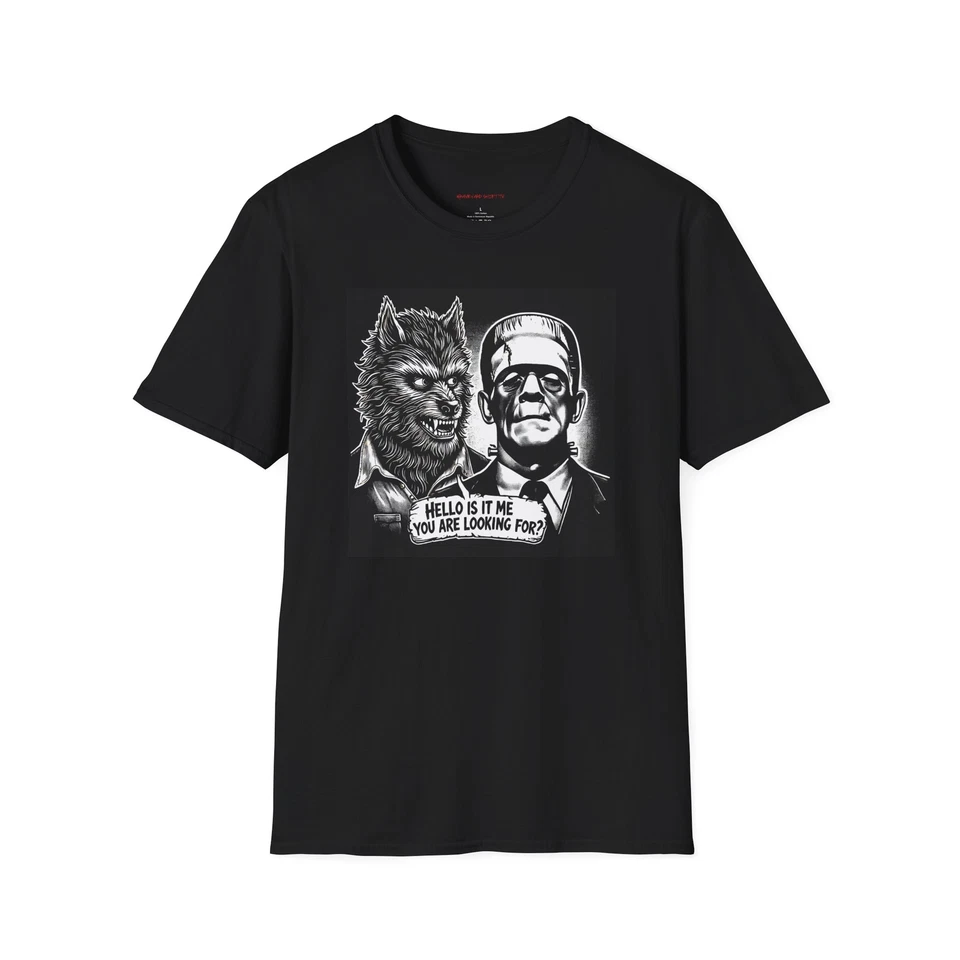 Frankenstein Wolfman Horror Tee, Monster Movie Shirt, Classic Halloween Costume - Изображение 1 из 1