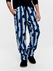 Peter Alexander Men Sneaky Cat Navy Long Flannelette PJ / Lounge Pant  Size M - Picture 1 of 4