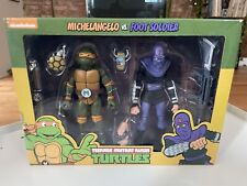 NECA TMNT Teenage Mutant Ninja Turtles MICHELANGELO Vs. FOOT SOLDIER 2 Pack