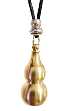 Brass Vial Stash Necklace Pendant Bottle Shape Seal Lid Ashes Bead Cord Necklace