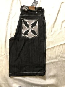 Pantalones Cortos UBug Para Hombres Auténticos Premium Denim 100% Algodón BOLSILLOS HOJAS PLATEADAS - Imagen 1 de 3