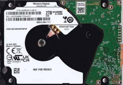 WD20SMRM-59A4PS1 s/n: WXM2A6 AUG / 2021 2TB 2.5" USB-C HDD WESTERN DIGITAL - Image 1 of 4