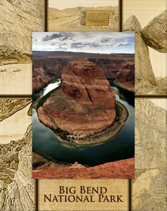 Retrato con marco de imagen de madera grabado con láser del Parque Nacional Big Bend (4 x 6) - Imagen 1 de 2