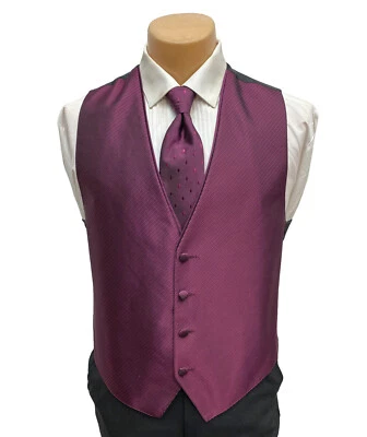 Men's Flow Formals Sangria Wine Tuxedo Vest with Tie Choice Discounted Closeout - Image 1 of 3