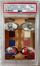 2007 Donruss Classics Joe Montana Classic Quads Jersey PSA 9 Unitas Baugh Graham