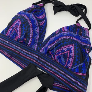 14 Badeanzüge For All Avenger Neckholder lila schwarz mehrfarbig bedruckt Bikini Oberteil Damen - Bild 1 von 6
