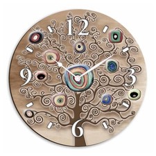 Orologio da parete lavorato in Legno 32x32 cm Tree