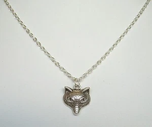 Fox Wolf Head Pendant 20" Chain Necklace in Gift Bag - Animal Totem Amulet - Picture 1 of 3