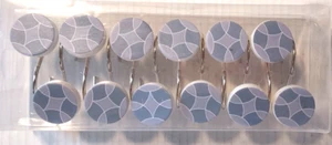 12 Blue Geometric Shower Curtain Hooks Only - New - Picture 1 of 3