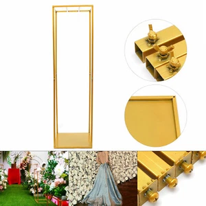 Wedding Square Flowers Stand Stage Gold Decor Backdrop Props Bracket Metal Stand - Picture 1 of 11