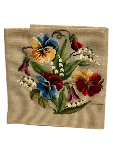Bucilla # 296373 VTG Pre-Worked FLORAL Needlepoint Antique Canvas 27 X 27” - Picture 1 of 16