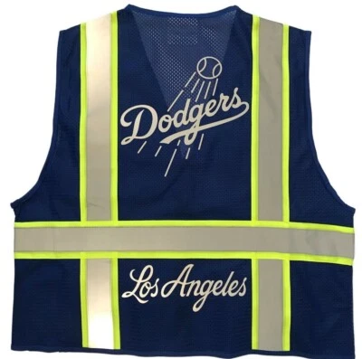 ⚾️ LOS ANGELES DODGERS ⚾️ BLUE REFLECTIVE SAFETY VEST W/SILVER REFLECTIVE LOGO  - Image 1 of 3
