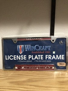 Arkansas Razorbacks Chrome License Plate Frame (New In Plastic) - Picture 1 of 3