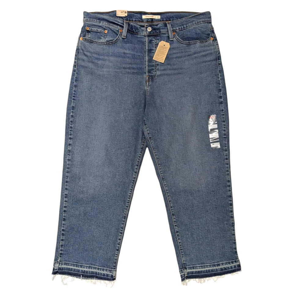 Levi's Wedgie Straight Jeans Women's 18W Raw Hem High Rise