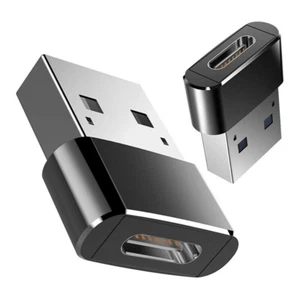 2x USB A auf USB C Adapter Ladeadapter Datenübertragung Stecker OTG Konverter - Bild 1 von 4