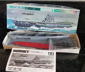 VINTAGE TAMIYA USS HORNET AIRCRAFT CARRIER W/B-25'S 1/700 SCALE SHIP MODEL KIT - Picture 1 of 1