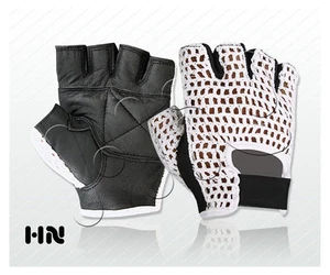 MESH LEATHER WEIGHT LIFTING PADDED GLOVES FITNESS CYCLING GYM SPORTS WHEEL CHAIR - Picture 1 of 8