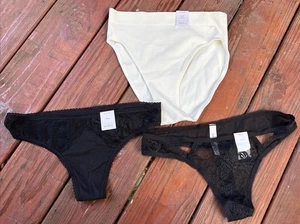 *NWT* Womens 3 Pack Auden Large (12-14) Nylon Lace Thongs Underwear NWT - Picture 1 of 6