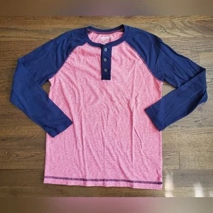 Arizona Jungen Medium 10/12 rosa/blau Henley - Bild 1 von 6