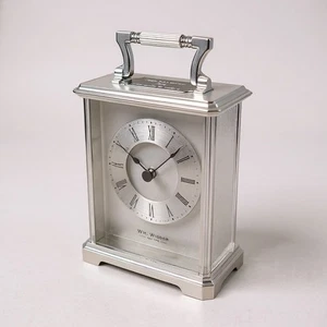 Personalised Silver Carriage Mantle Clock -  Birthday Retirement Gift - Picture 1 of 5