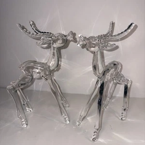 2 Vintage NOSCO Don Manning Hirsch klar Kunststoff Bock Mid Century Modern 8,5" hoch - Bild 1 von 12
